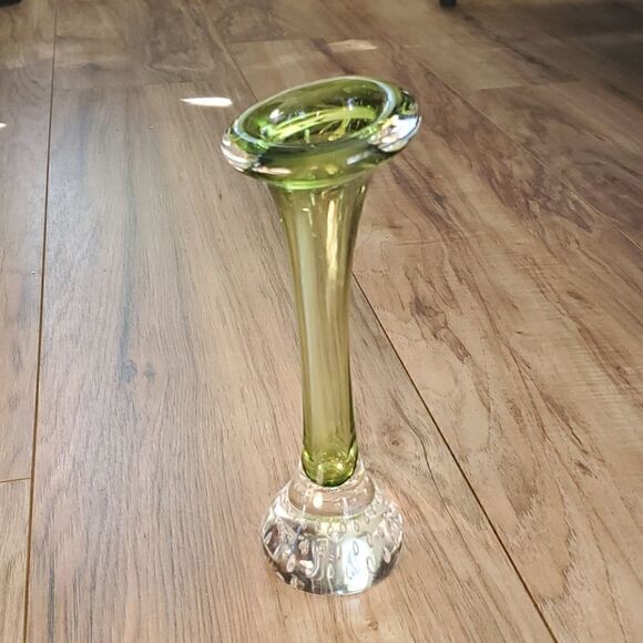 Other - Art Glass with Bolicante Green Bud Vase